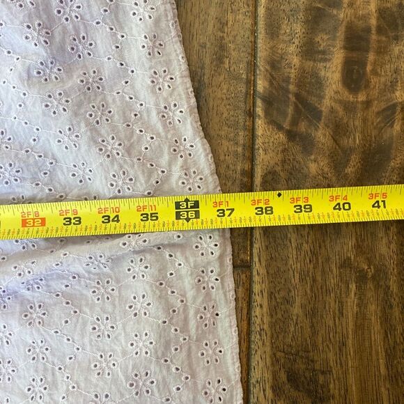 Gap Maternity Eyelet Tiered Dress Small 3/4 Sleeve Light Purple - Picture 9 of 9